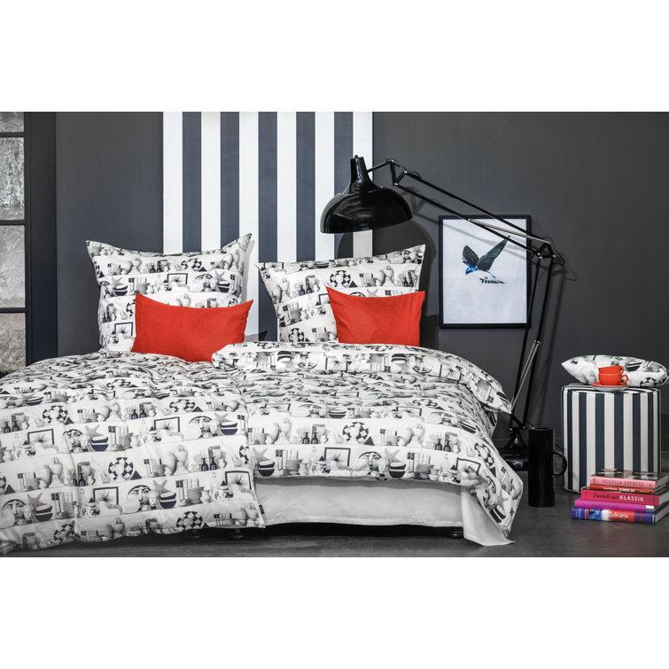 Apelt White/Black Satin Duvet Cover Set Wayfair.co.uk